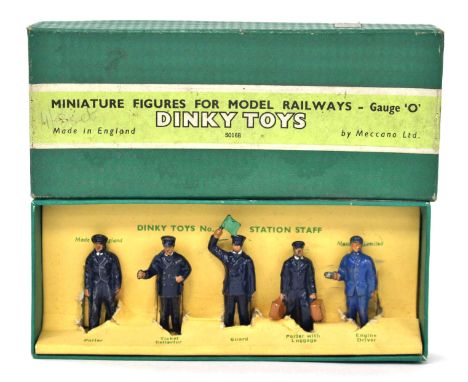 Dinky: A Dinky Toys Miniature Figures for Model Railways- 'O' Gauge, Set No.1 Station Staff comprising; Porter, Ticket Collec