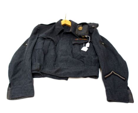 WW2 British RAF War Service (BD) Blouse. Size 11 dated 1944. All original insignia: medal ribbons, albatros, LAC props and Go