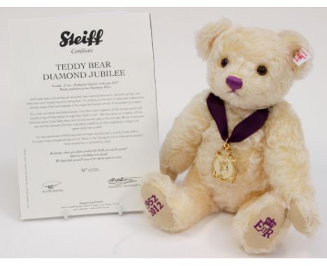 A Steiff jointed mohair teddy bear, commemorating Diamond Jubilee, with certificate