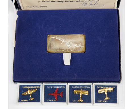 Concorde Inauguration Commemorative Silver Ingot 1.50 ozt with First Day Cover by Danbury Mint cased as issued with certifica