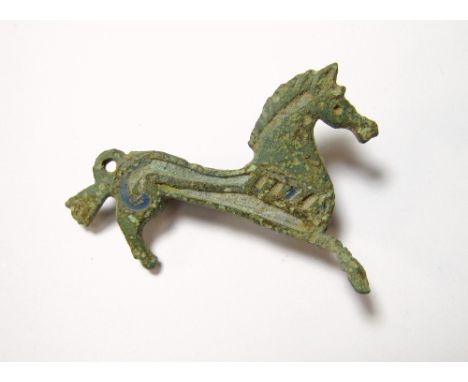 Roman Zoomorphic Horse BroochA Zoomorphic Roman plate brooch in the form of a Horse, the brooch is modelled with cells for Ch