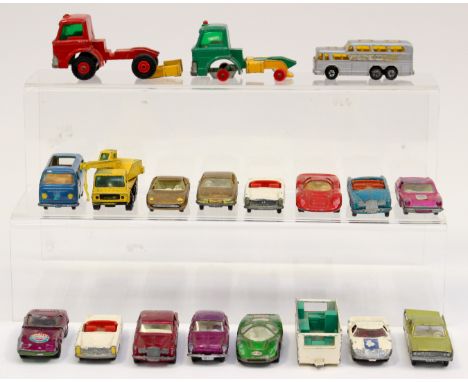 A Dinky collection of playworn military vehicles, all in green, including 10 ton, army truck, army wagon, medium artillery tr