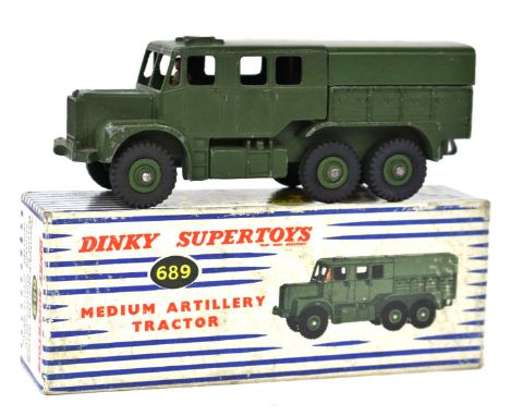 Dinky: A Dinky Super Toys No.689 "Medium Artillery Tractor", with driver, within original box.