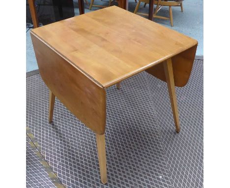 ERCOL MODLE 383 DROP LEAF PLANK DINING TABLE, 137cm x 75cm x 73cm. (slight faults)