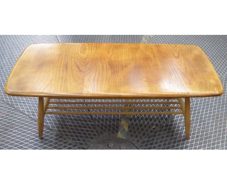 ATTRIBUTED TO ERCOL LOW TABLE, vintage 20th century teak, 105cm x 46cm x 37cm. (slight faults)