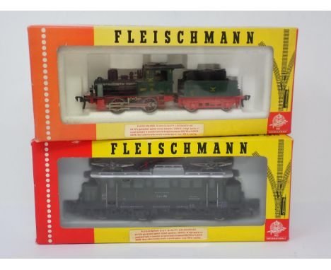 A boxed Fleischmann HO scale No.4110 0-4-0 Locomotive and a boxed No.4330 Bo-Bo pantograph electric Locomotive 