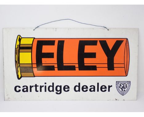 An enamel 'Eley Cartridge Dealer' double sided Sign 22in x 12in 