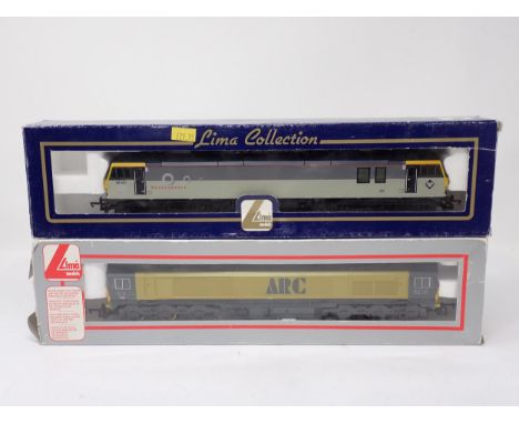 A boxed Lima 00 gauge Class 59 'Village of Mells' Locomotive and a boxed Lima Class 92 'Shakespeare' Locomotive 