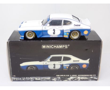 A boxed 1:18 scale Minichamps Ford Capri RS3100 