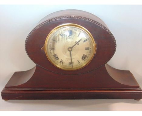 An unusual American two train chiming mantle clock by William L Gilbert, the engraved silvered dial with two train movement, 