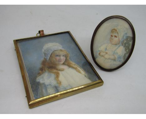 Attributed to K Evelyn Applegate (early 20th century British school) - Half length miniature&nbsp;portrait believed to be of 