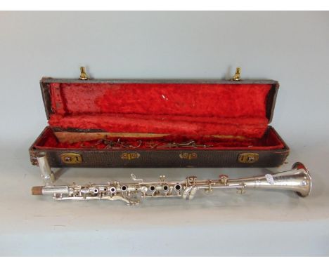 Champion of American silver plated clarinet, in case (case af)