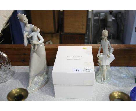 Two Lladro figures and a Royal Doulton figure