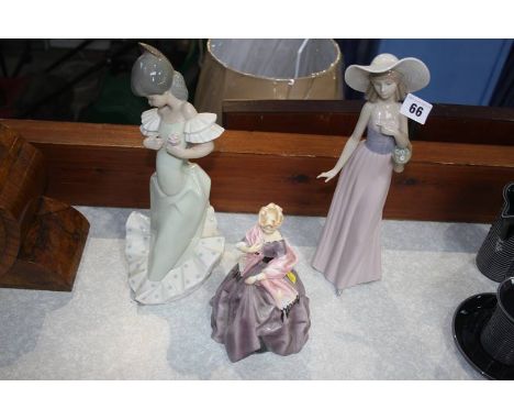 Two Nao figures and a Royal Worcester figure