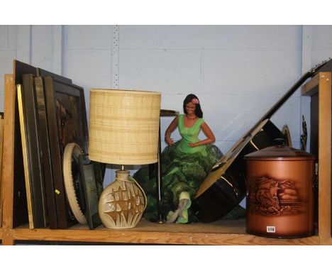 Shelf of assorted, including a flamenco dancer