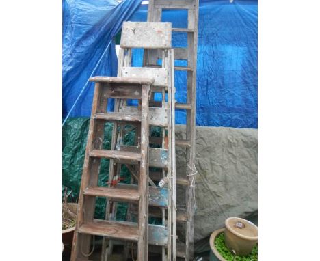 Three wooden step ladders, COLLECT ONLY.