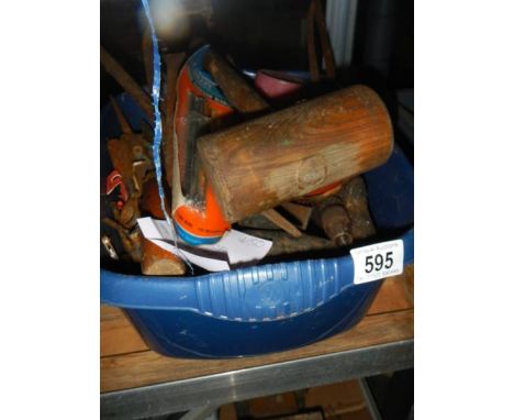 A bowl of old tools, drill bits etc., COLLECT ONLY.