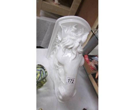 A ceramic wall mounted horse head. COLLECT ONLY.