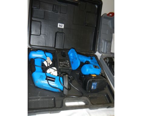 A cased battery jig saw and battery sander, COLLECT ONLY.