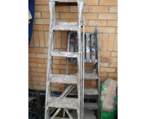 Two wooden step ladders, COLLECT ONLY.