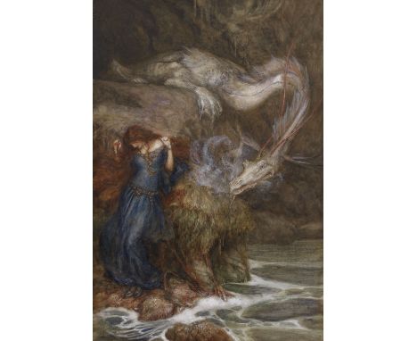 Arthur Rackham, RWS (British, 1867-1939)Andromeda indistinctly signed (lower right)watercolour and bodycolour54.5 x 37.3cm (2