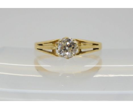 A VICTORIAN OLD CUT DIAMOND RING the old cut diamond measures approx 5.69 x 5.56 x 3.48mm, which is estimated approx at 0.70c