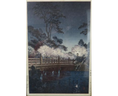 TSUCHIYA KOITSU (1870-1949) An oban tate-e woodblock print entitled&nbsp;Benkeibashi&nbsp;(Benkei Bridge),&nbsp;published by 