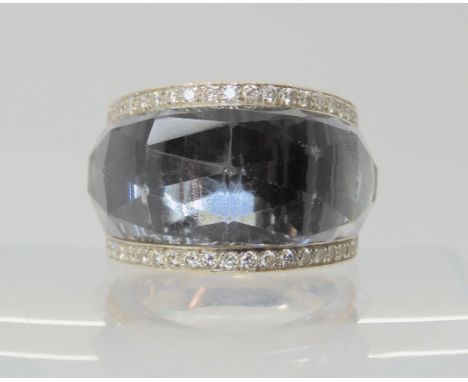 A STEPHEN WEBSTER RING in 18ct white gold, with full London hallmarks for 2004. From the 'Crystal Haze' collection, set with 