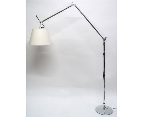 A CONTEMPORARY MICHELE DE LUCCHI FOR ARTEMIDE, TOLOMEO MEGA LAMP with polished aluminium base and articulated arm with stainl
