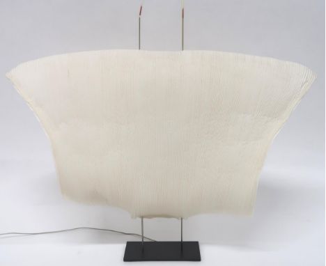 A CONTEMPORARY INGO MAURER THE MAMO NOUCHIES COLLECTION SAMURAI TABLE LAMP with natural untreated paper shade on steel base w