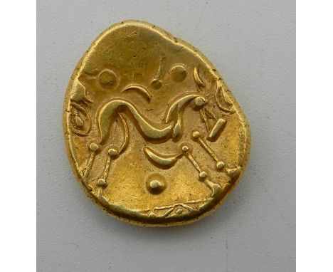 GAUL AMBIANI, GOLD STATER&nbsp;CELTIC HORSE COIN 15mm diameter 6.27 grams Condition Report:Available upon request