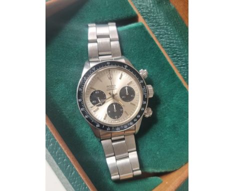 A rare Rolex cosmograph Daytona reference 6263 manual wind column wheel chronograph adjusted to three positions. With origina