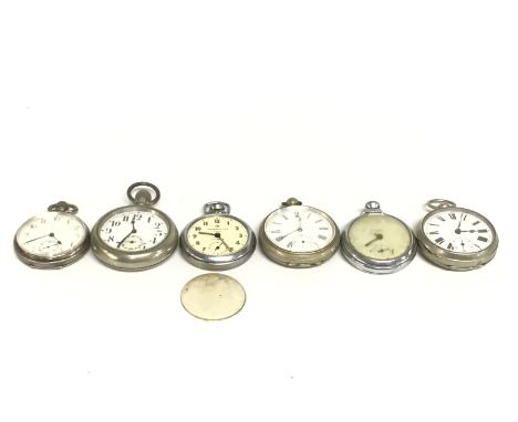 Collection of pocket watches. First three in image seen wind and run others require attention.