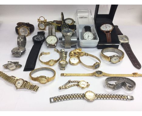 A collection of various watches including Accurist, Sekonda, Rotary and others. Shipping category B.