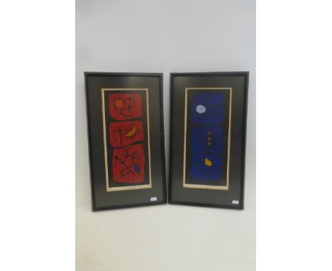 HAKU MAKI- Japanese (1924-2000) - two limited edition signed woodblock prints, Poem 68-31, 39/91, 5 1/4 x 12", and Poem 68-31