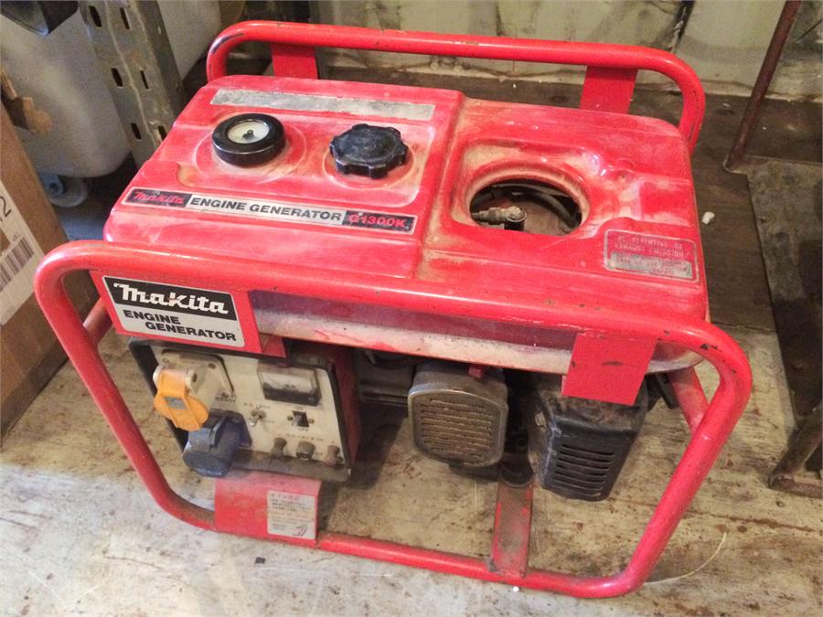 A Makita G1300K Petrol Engine Portable Site Generator.