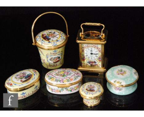 A collection of Halcyon Days Enamels commissioned by the National Trust and based on 18th Century porcelain in the Clive Muse