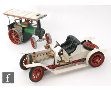 Two Mamod live steam vehicles, a TE1A Steam Tractor and an SA1 Steam Roadster. (2)