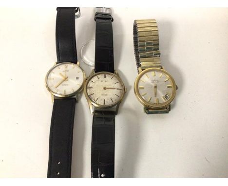A collection of gentleman's watches including a 9ct Jno rotary, presented to Andrew Crilly by the Canley Social Club 1976, an