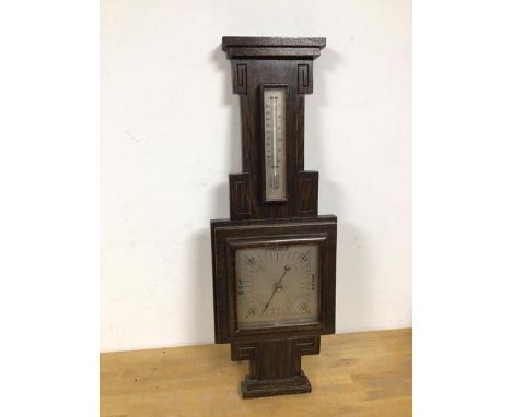 A 1930s/40s Art Deco style wall barometer (64cm)