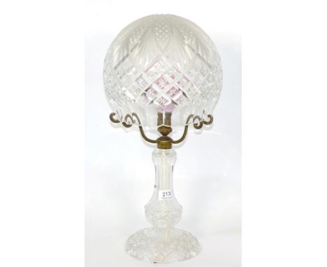 A cut glass table lamp 