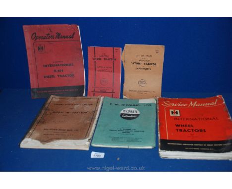 A quantity of original Tractor Manuals for The Barford Atom, McConnel, Model 'M', McCormack and International models.