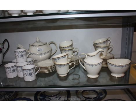 A Royal Doulton 'Josephine' and 'Josephine Platinum' part Coffee and Tea service including six coffee cans and saucers, six c