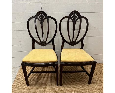 A pair of federal harp back chairs in yellow upholstery