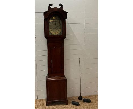 A mahogany inlaid eight day long case clock by Barwise of Cockermouth (H220cm)