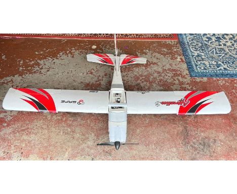 A polystyrene red and white aircraft model