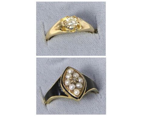 An 18 carat gold solitaire diamond ring, an old cut diamond in an extended claw setting, to a tapered shank, estimated diamon