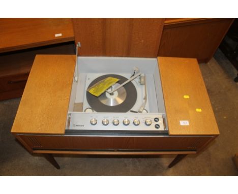 A VINTAGE PHILLIPS CASED RECORD PLAYER  