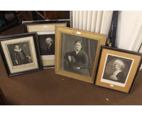 A FRAMED AND GLAZED ENGRAVING OF A PORTRAIT OF SIR HUGH MYDDELTON, TOGETHER WITH A FRAMED AND GLAZED MEZZOTINT OF A PORTRAIT 