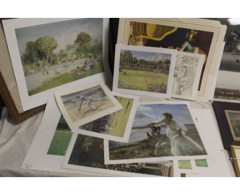 A COLLECTION OF LOOSE MODERN PRINTS MAINLY OF TENNIS INTEREST, ETC 